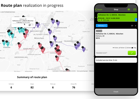 Route plan mobile preview